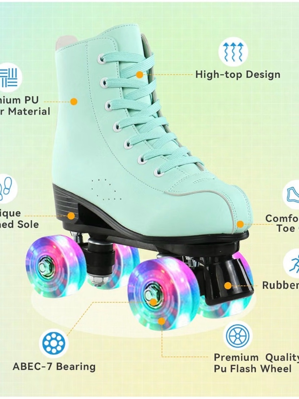 Classic Quad Roller Skates (XUDREZ) - Mint Green